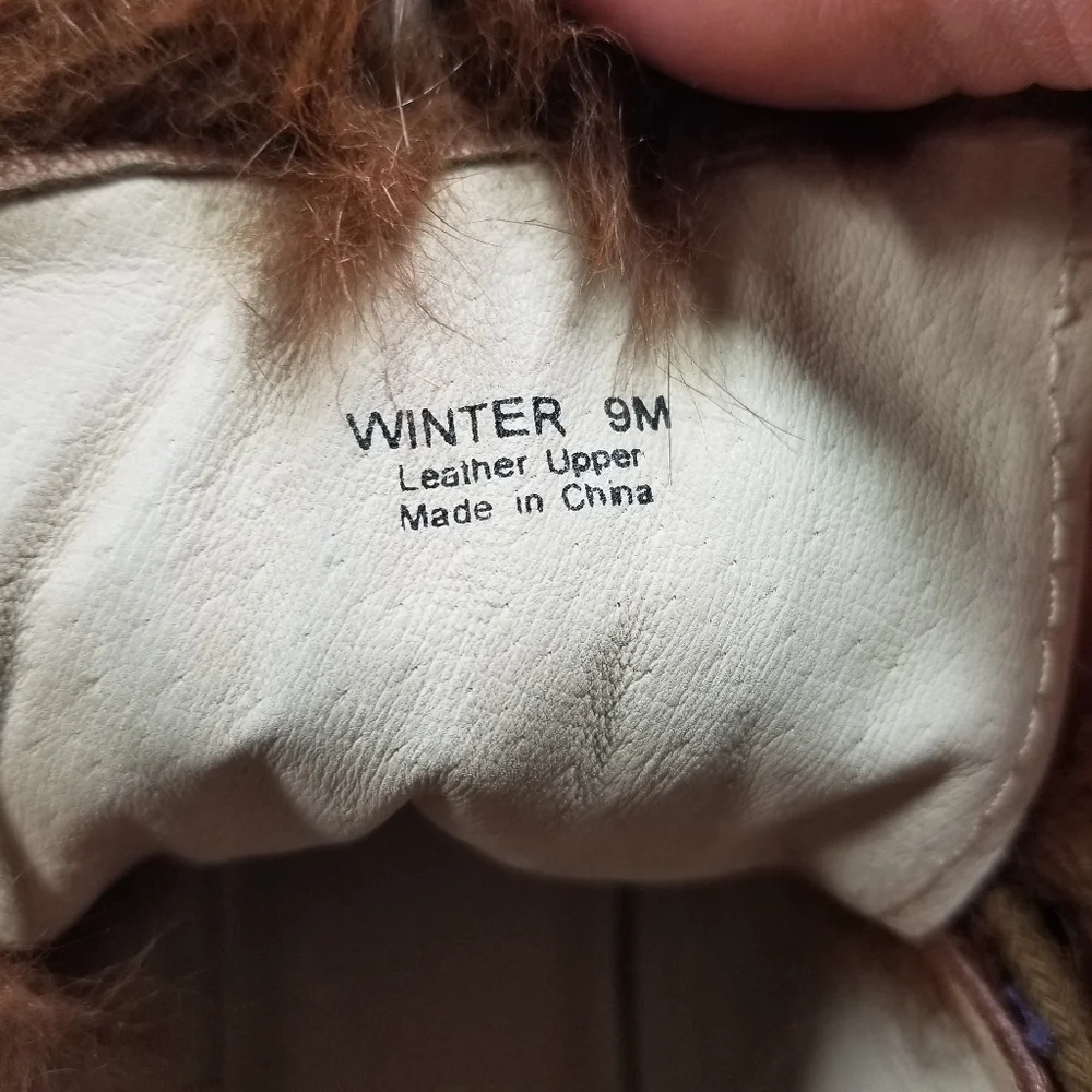 Botkier brown leather rabbit fur lace up winter boots